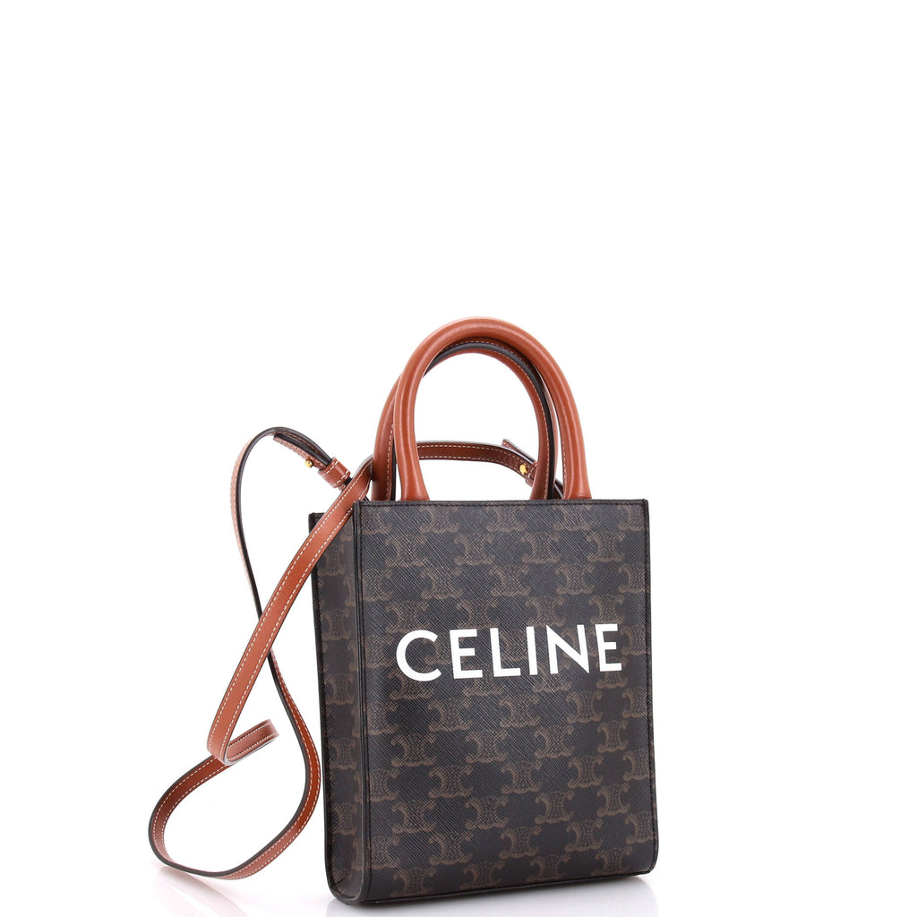 Vertical Cabas Tote Triomphe Coated Canvas Mini