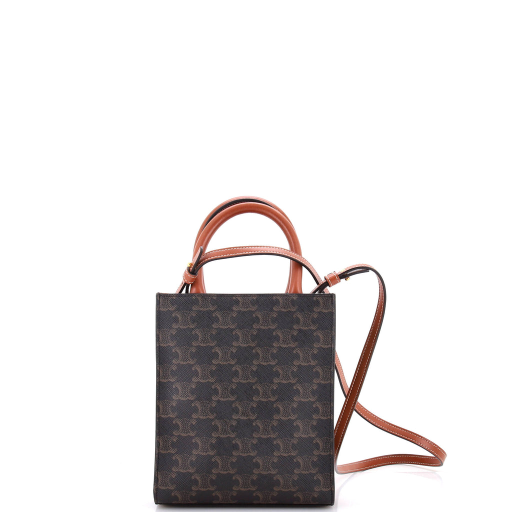 Vertical Cabas Tote Triomphe Coated Canvas Mini