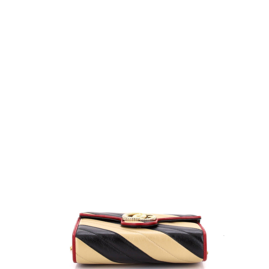 GG Marmont Chain Wallet Diagonal Quilted Leather Mini