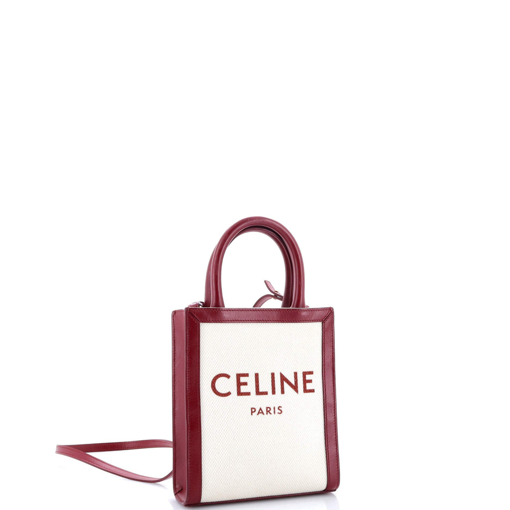 Vertical Cabas Tote Canvas with Leather Mini