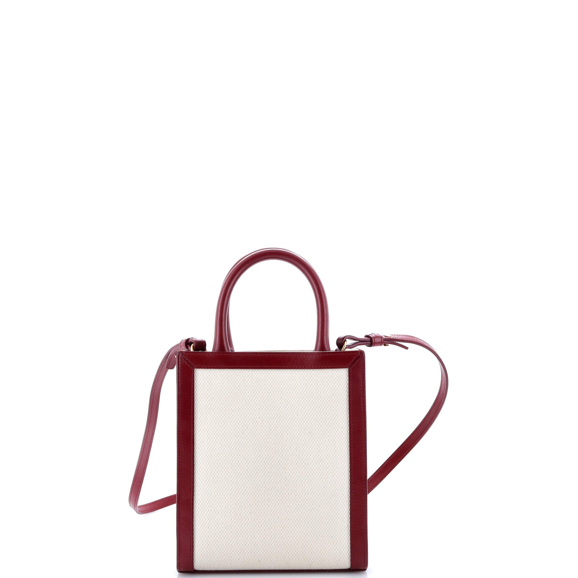Vertical Cabas Tote Canvas with Leather Mini
