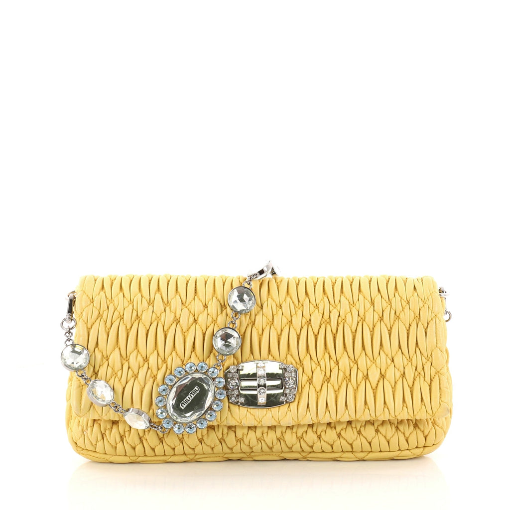 Crystal Clutch Matelasse Leather Medium