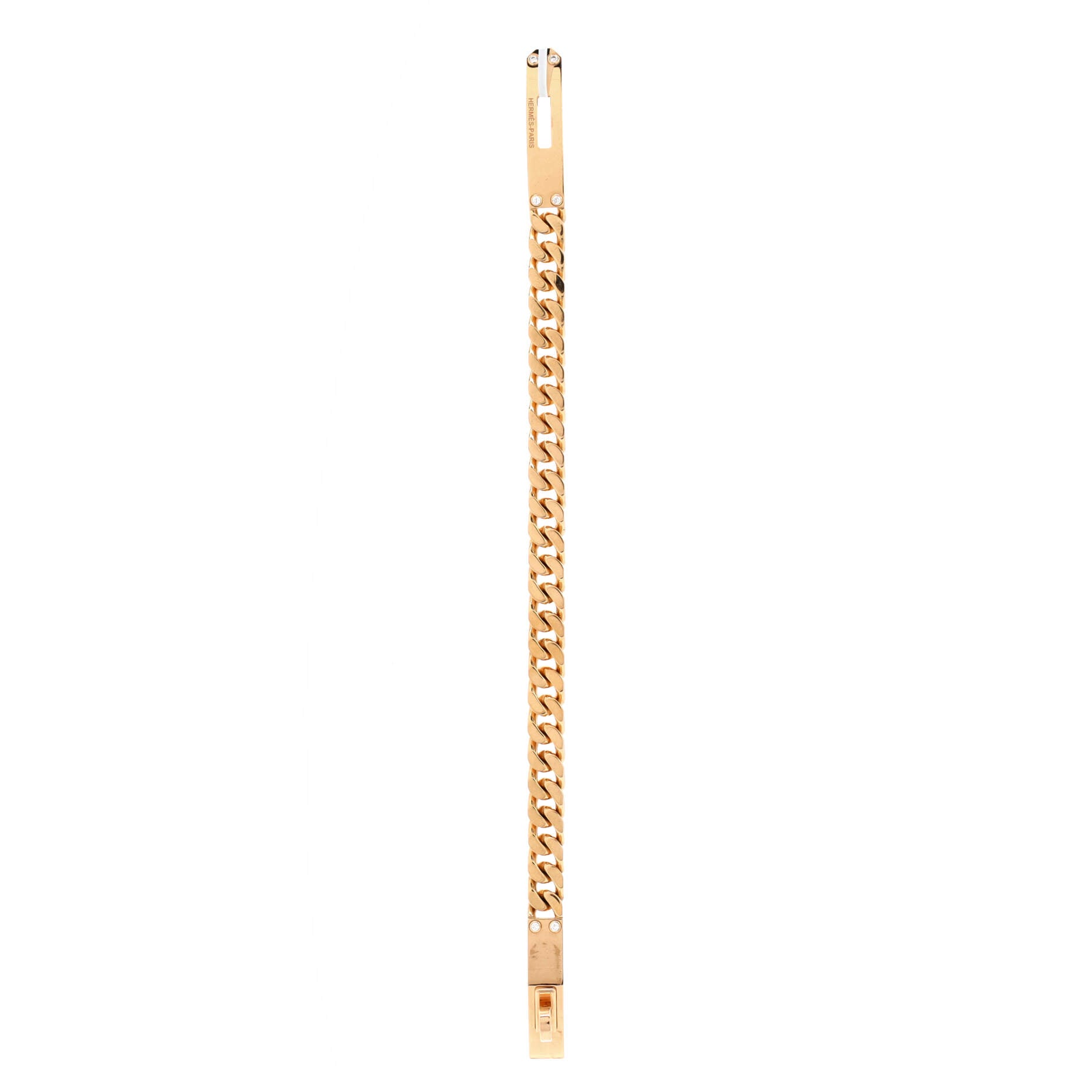 Kelly Gourmette Bracelet 18K Rose Gold with Diamonds Very Small