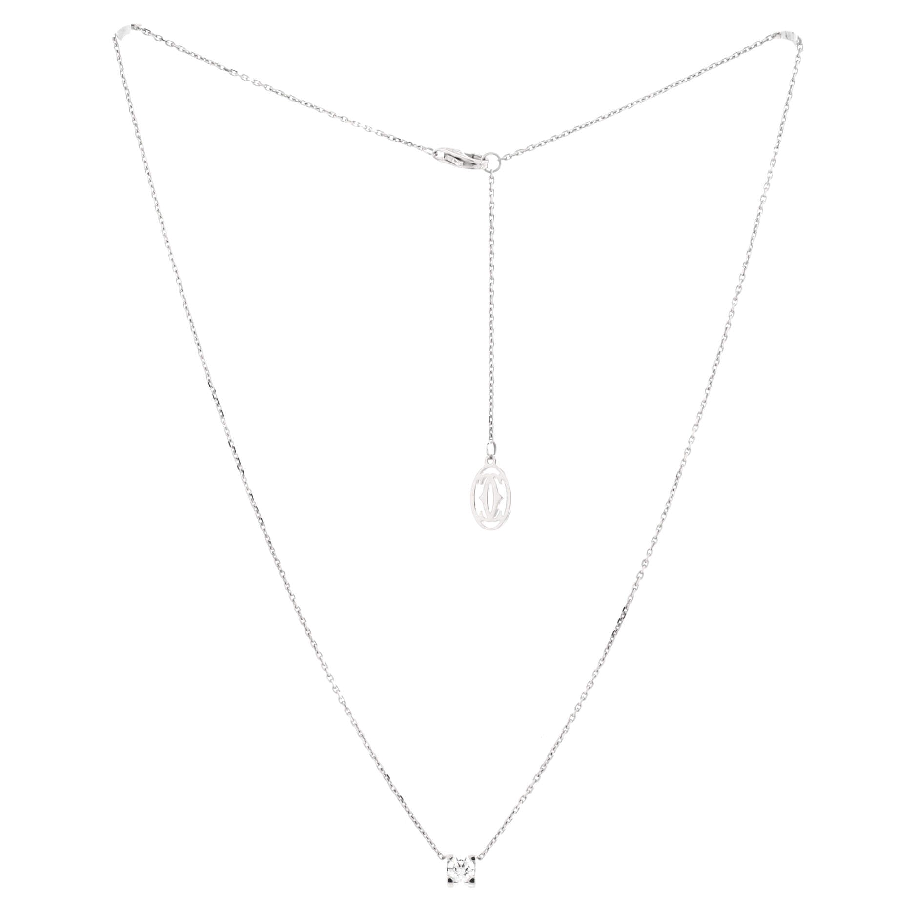 C de Cartier Necklace 18K White Gold and Diamond 0.23CT