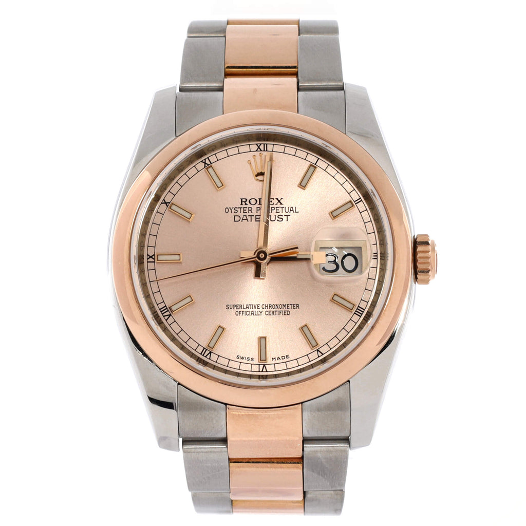 Oyster Perpetual Datejust Automatic Watch Stainless Steel and Rose Gold 36