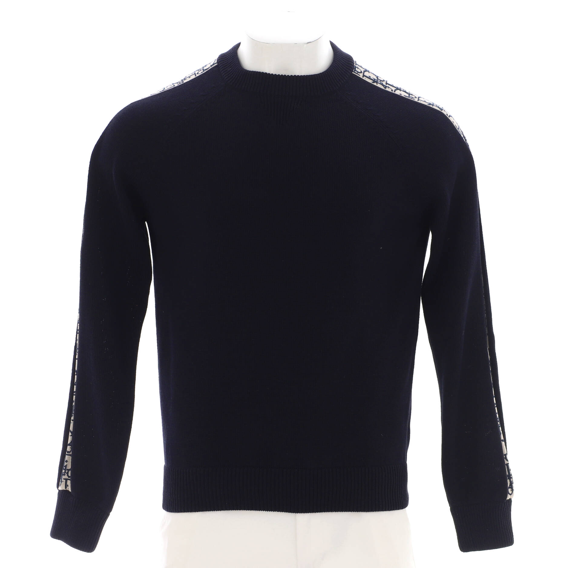 Men's Oblique Trim Crewneck Sweater Cotton