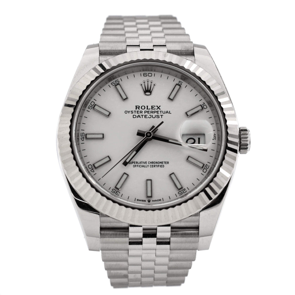 Oyster Perpetual Datejust Automatic Watch Stainless Steel and White Gold 41