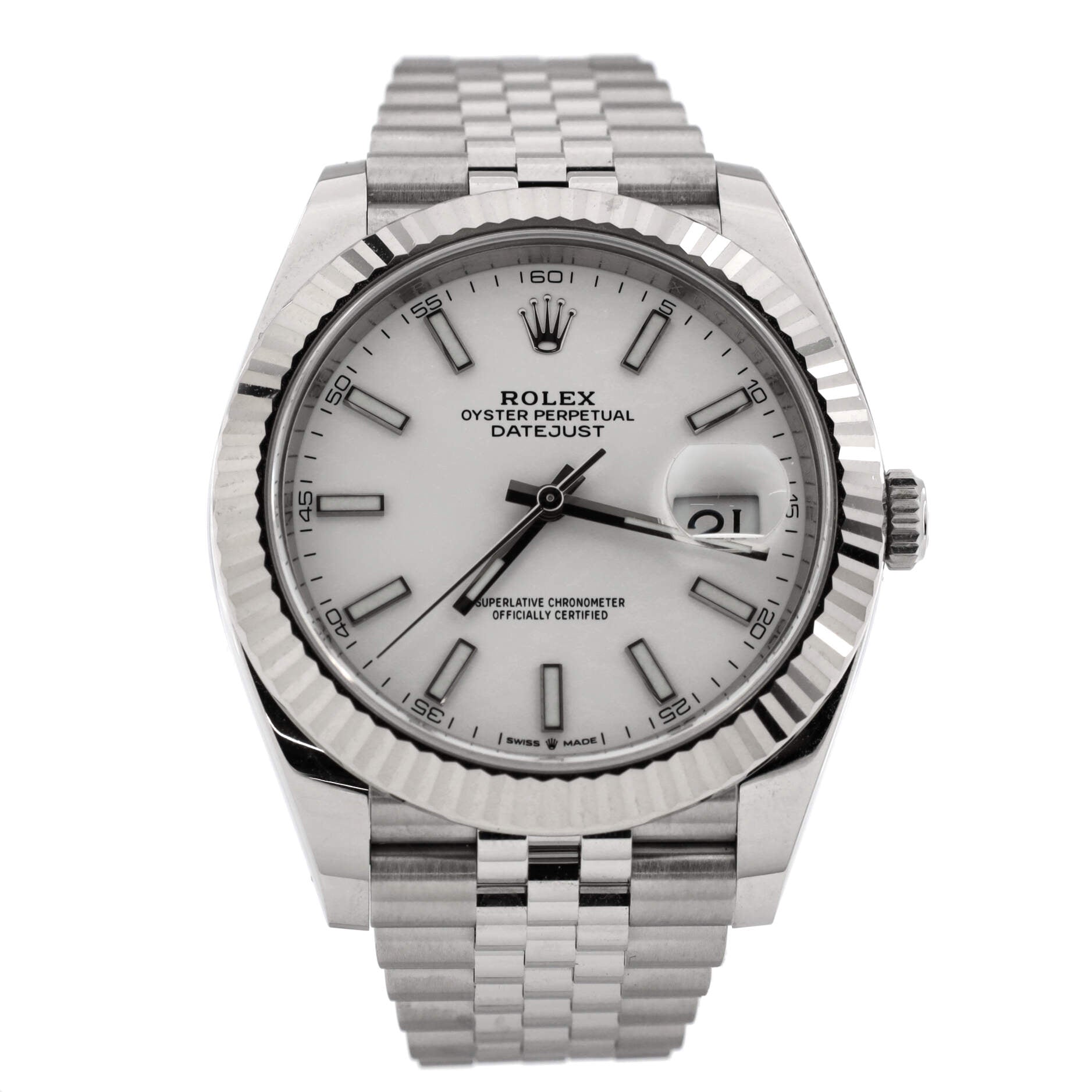 Oyster Perpetual Datejust Automatic Watch Stainless Steel and White Gold 41