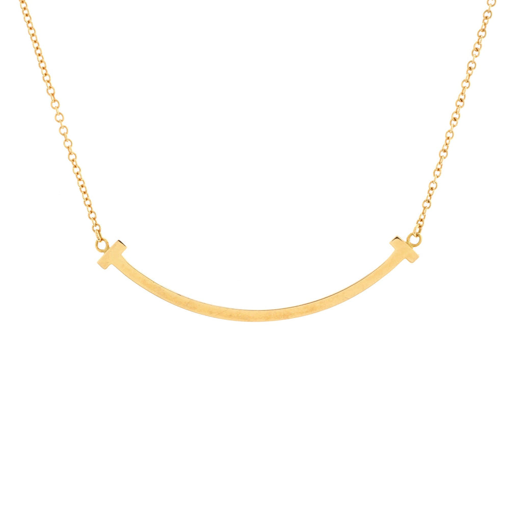 T Smile Pendant Necklace 18K Rose Gold Small