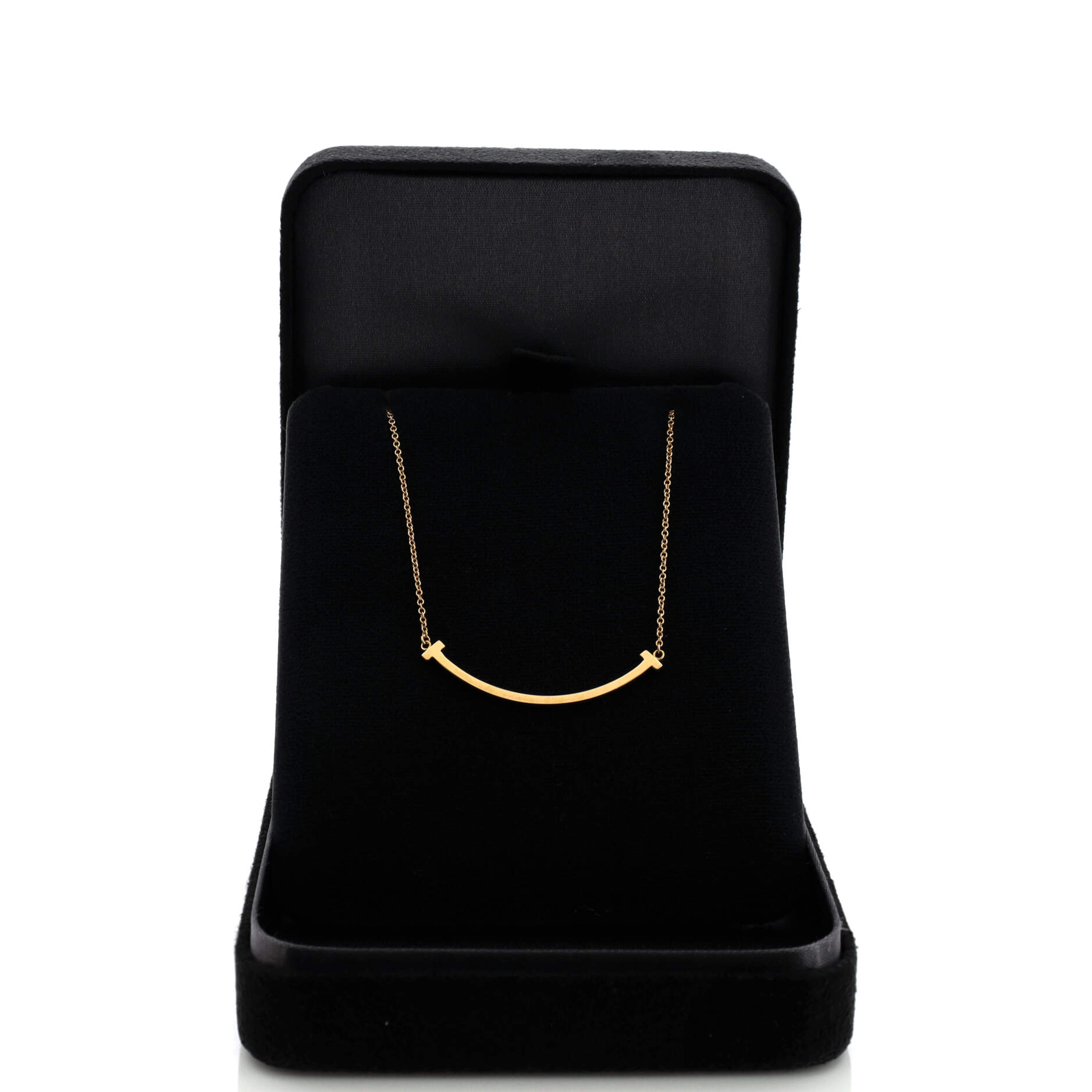 T Smile Pendant Necklace 18K Rose Gold Small