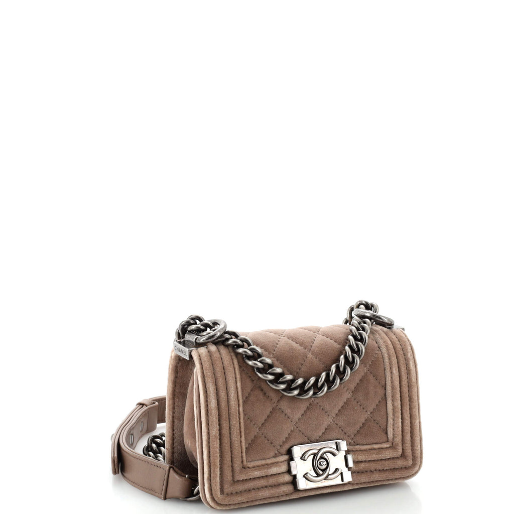 Boy Flap Bag Quilted Velvet Mini