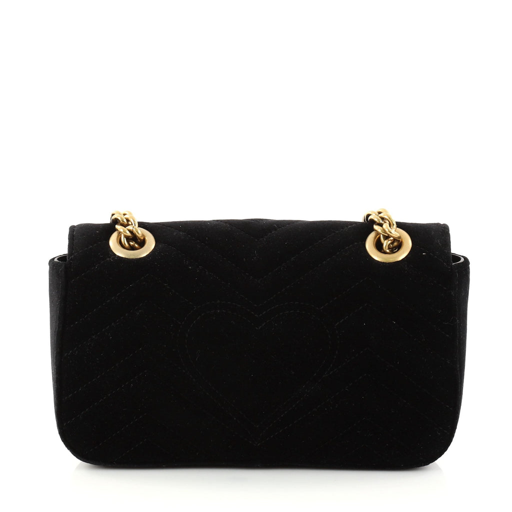 GG Marmont Flap Bag Matelasse Velvet Mini