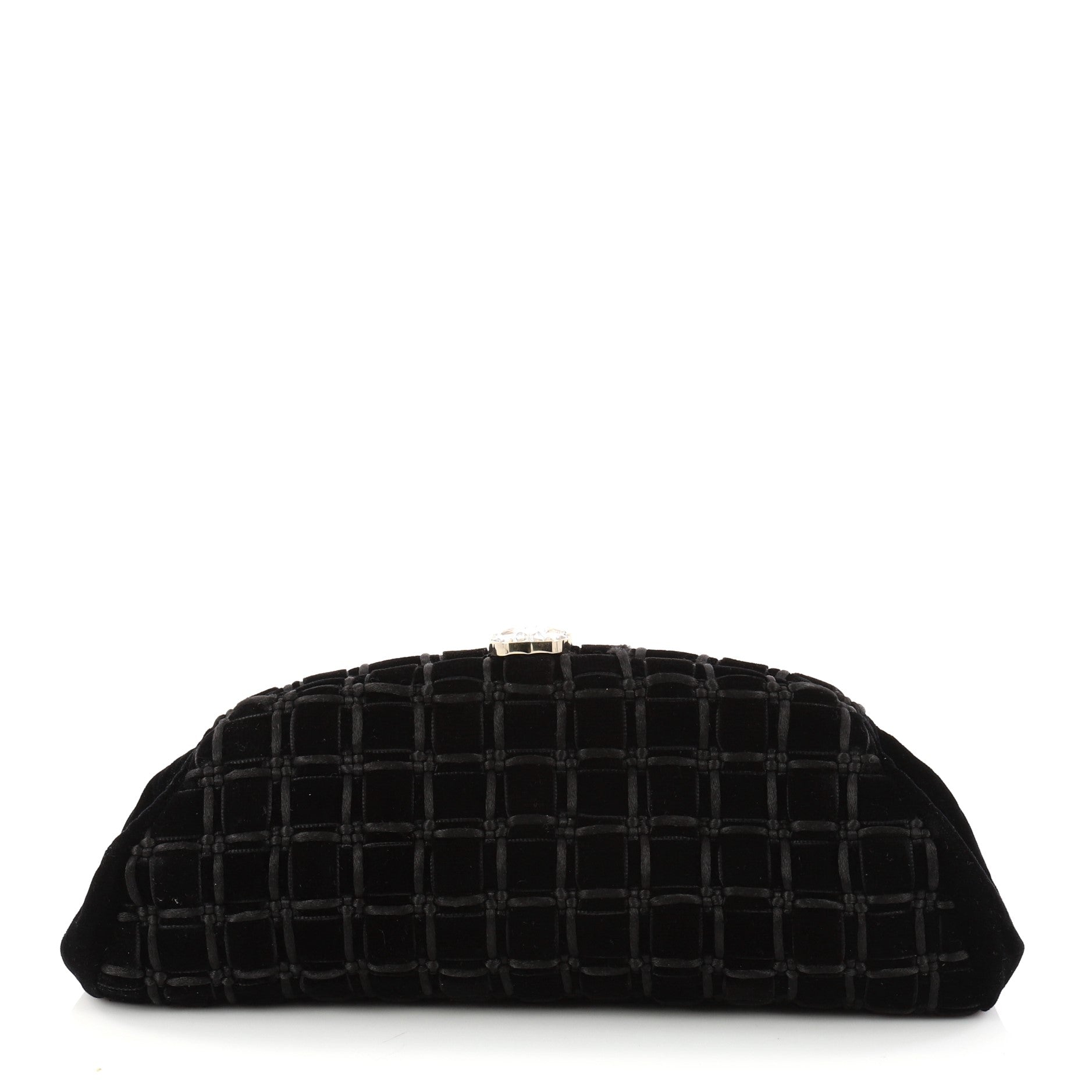 Timeless Clutch Velvet with Woven Leather