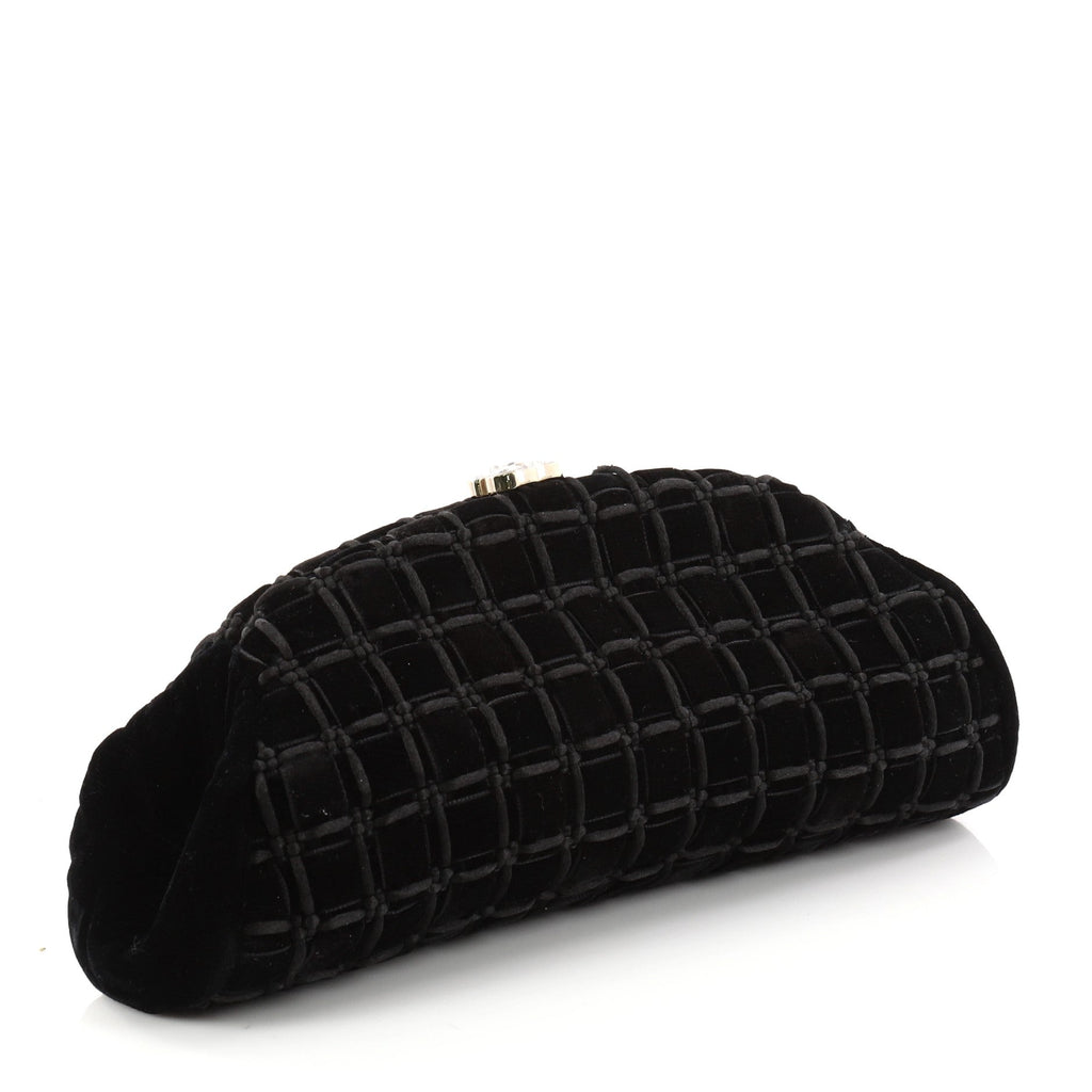 Timeless Clutch Velvet with Woven Leather