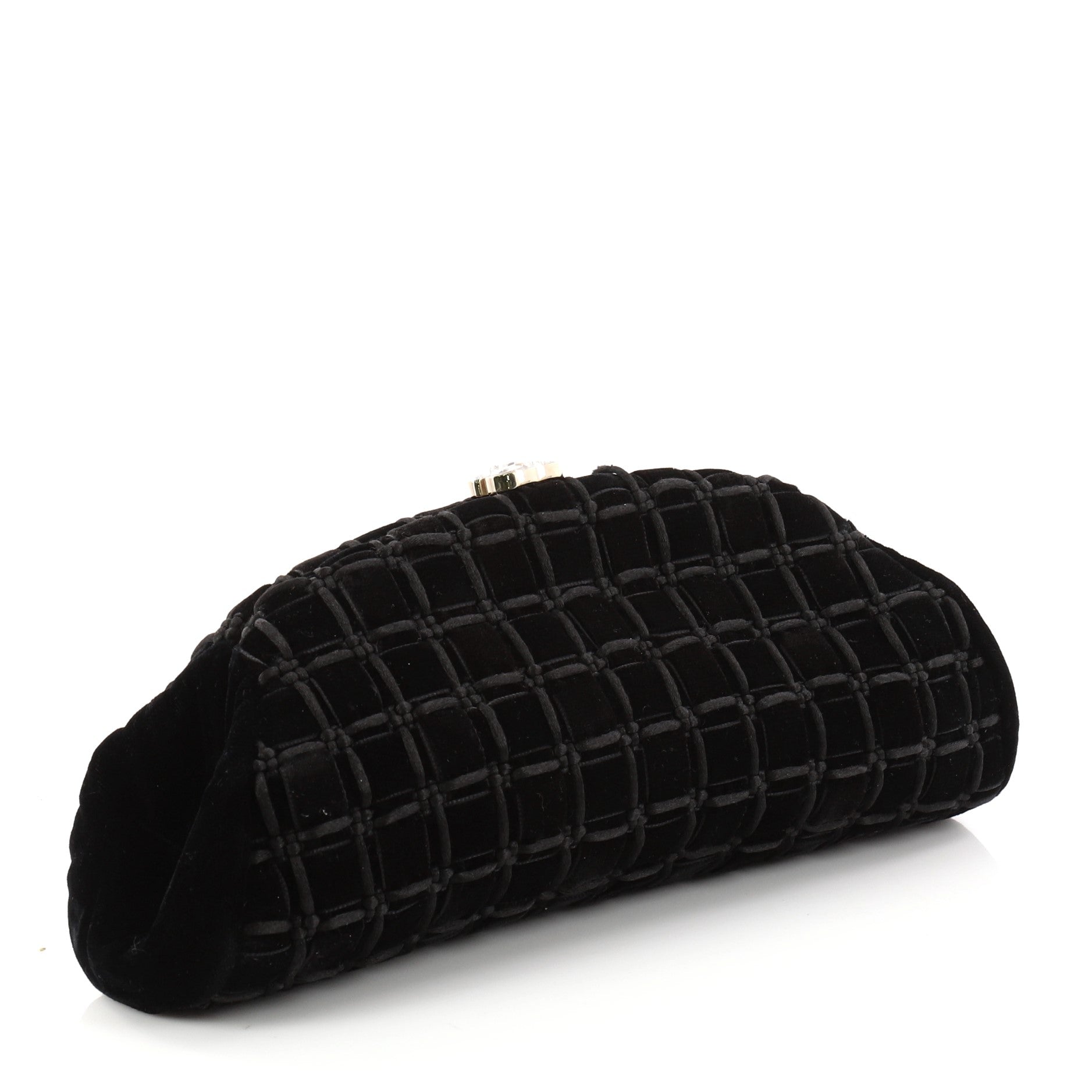 Timeless Clutch Velvet with Woven Leather