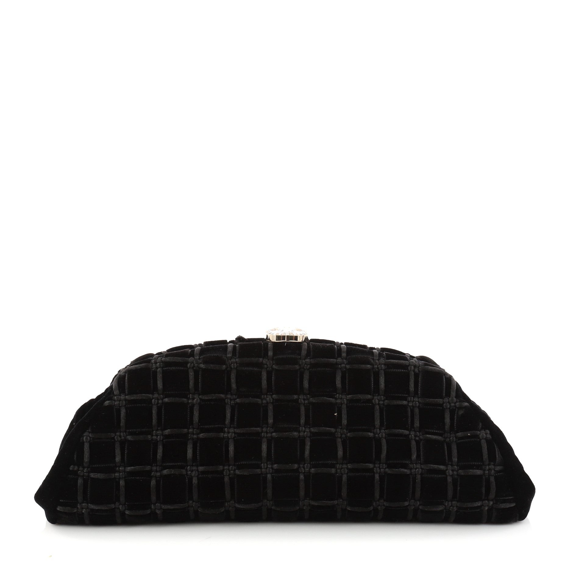 Timeless Clutch Velvet with Woven Leather