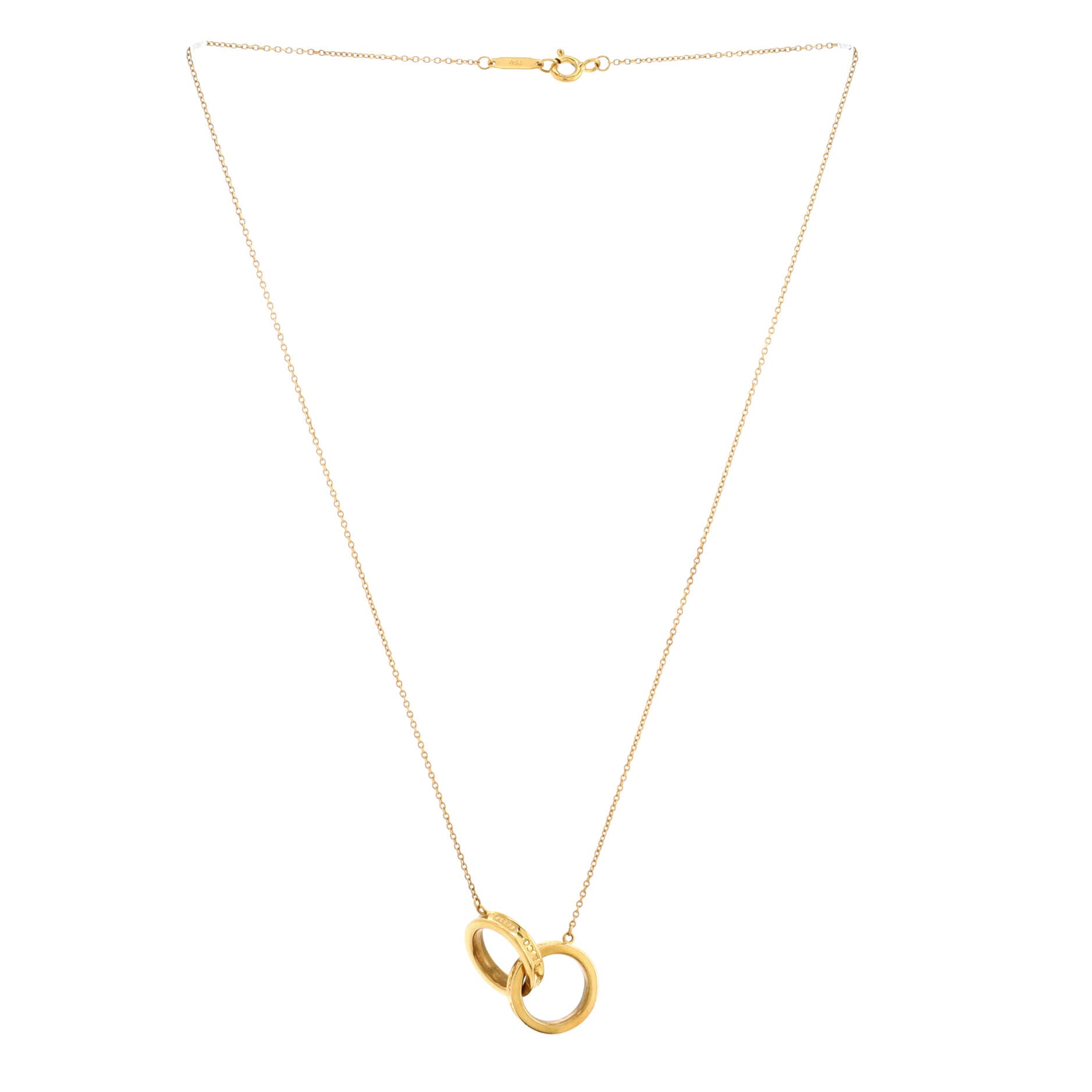 1837 Interlocking Circles Pendant Necklace 18K Yellow Gold Small