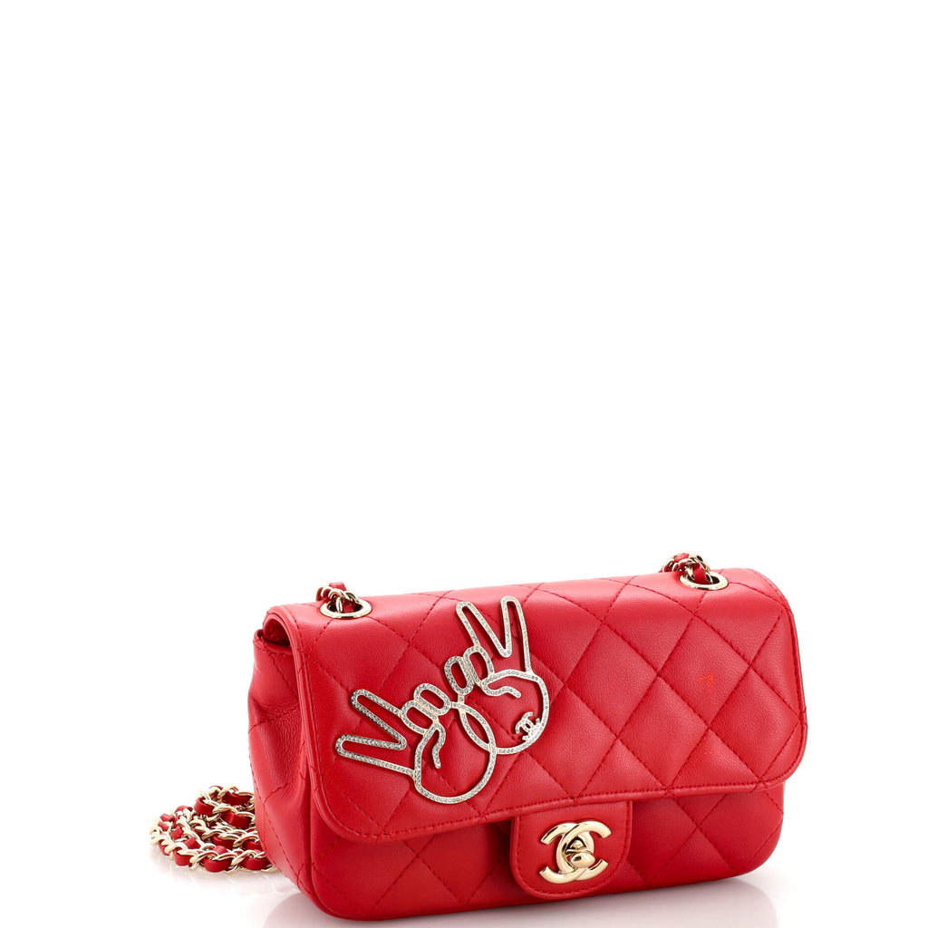 Emoticon Classic Single Flap Bag Quilted Lambskin Extra Mini