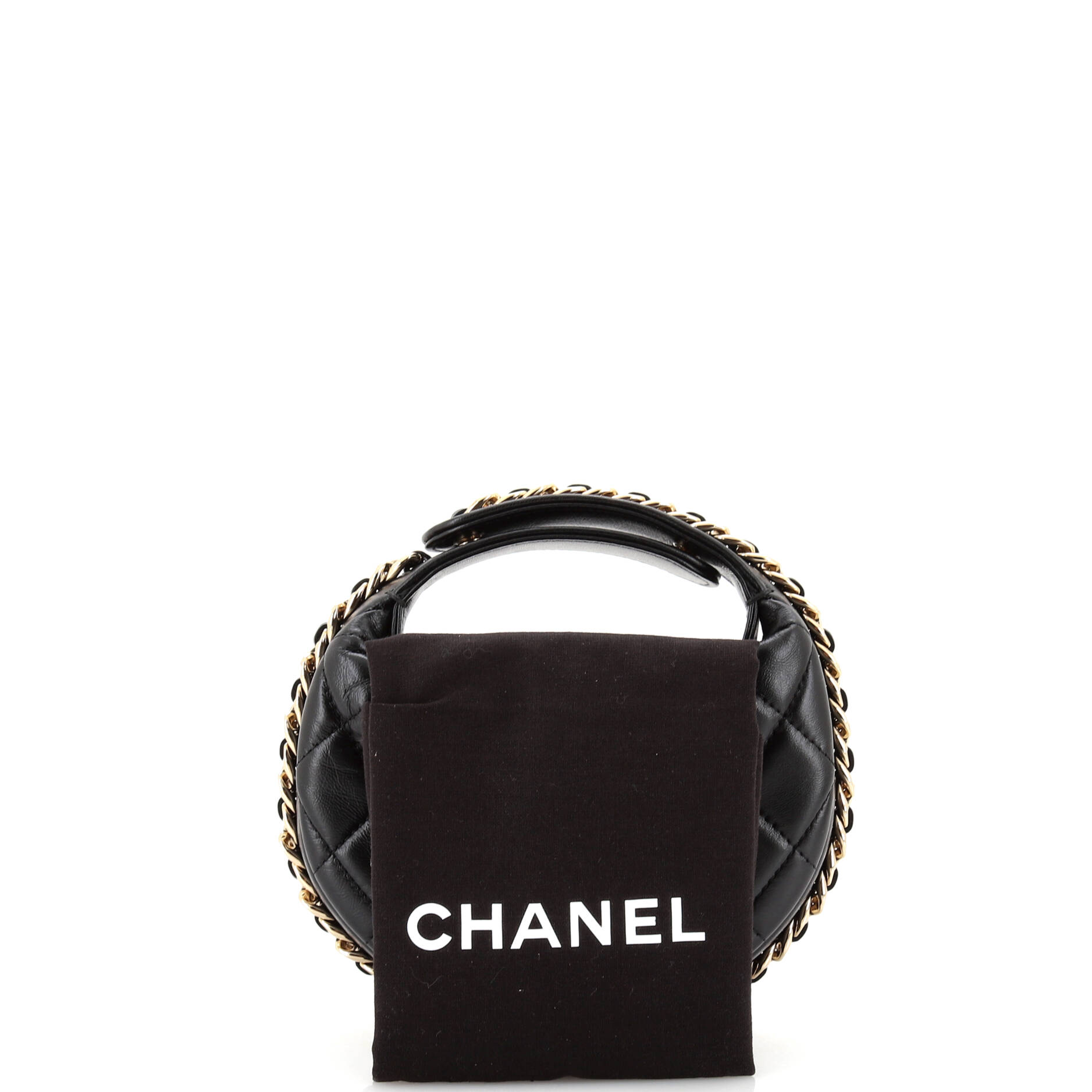 Chain Around Hobo Pouch Quilted Lambskin Mini