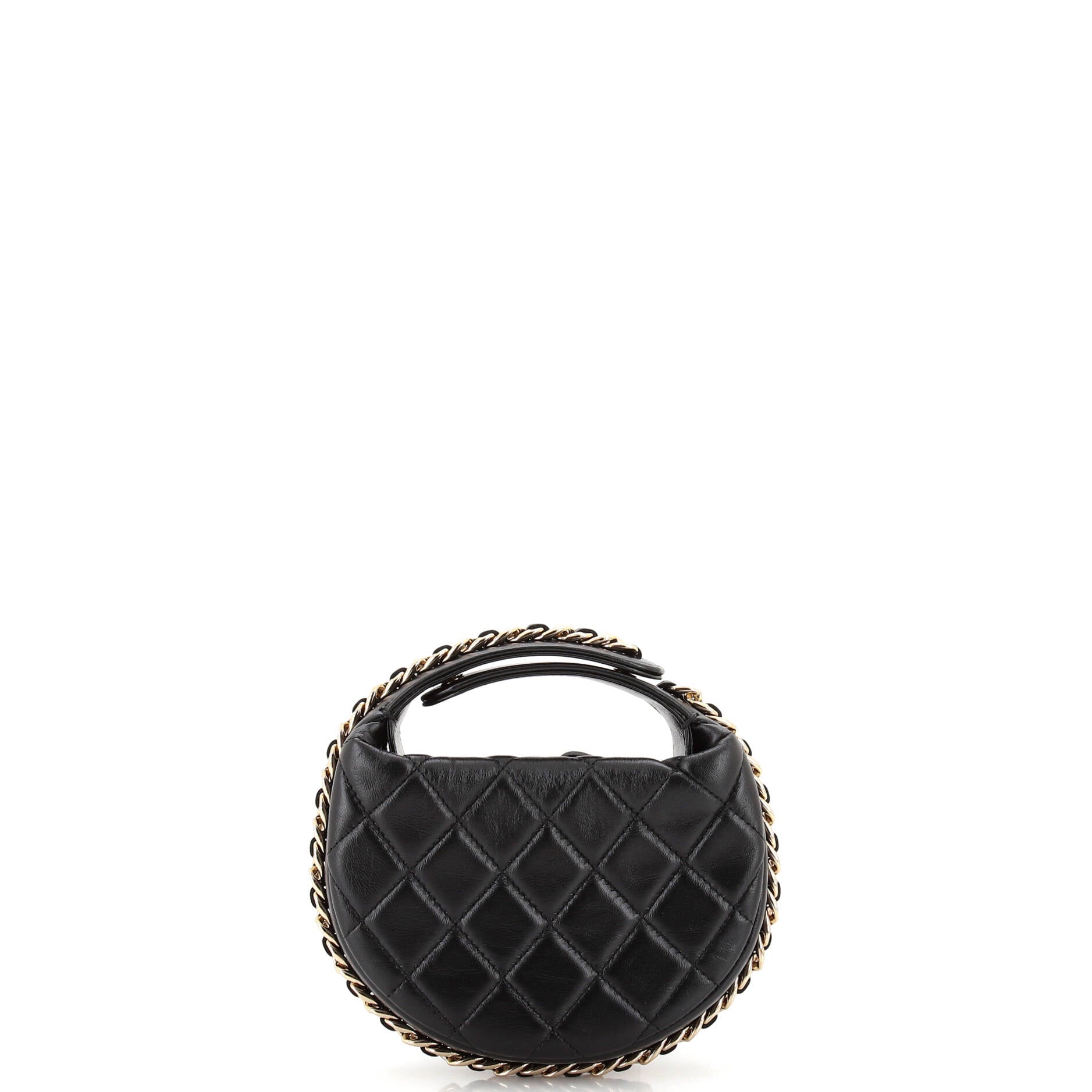 Chain Around Hobo Pouch Quilted Lambskin Mini
