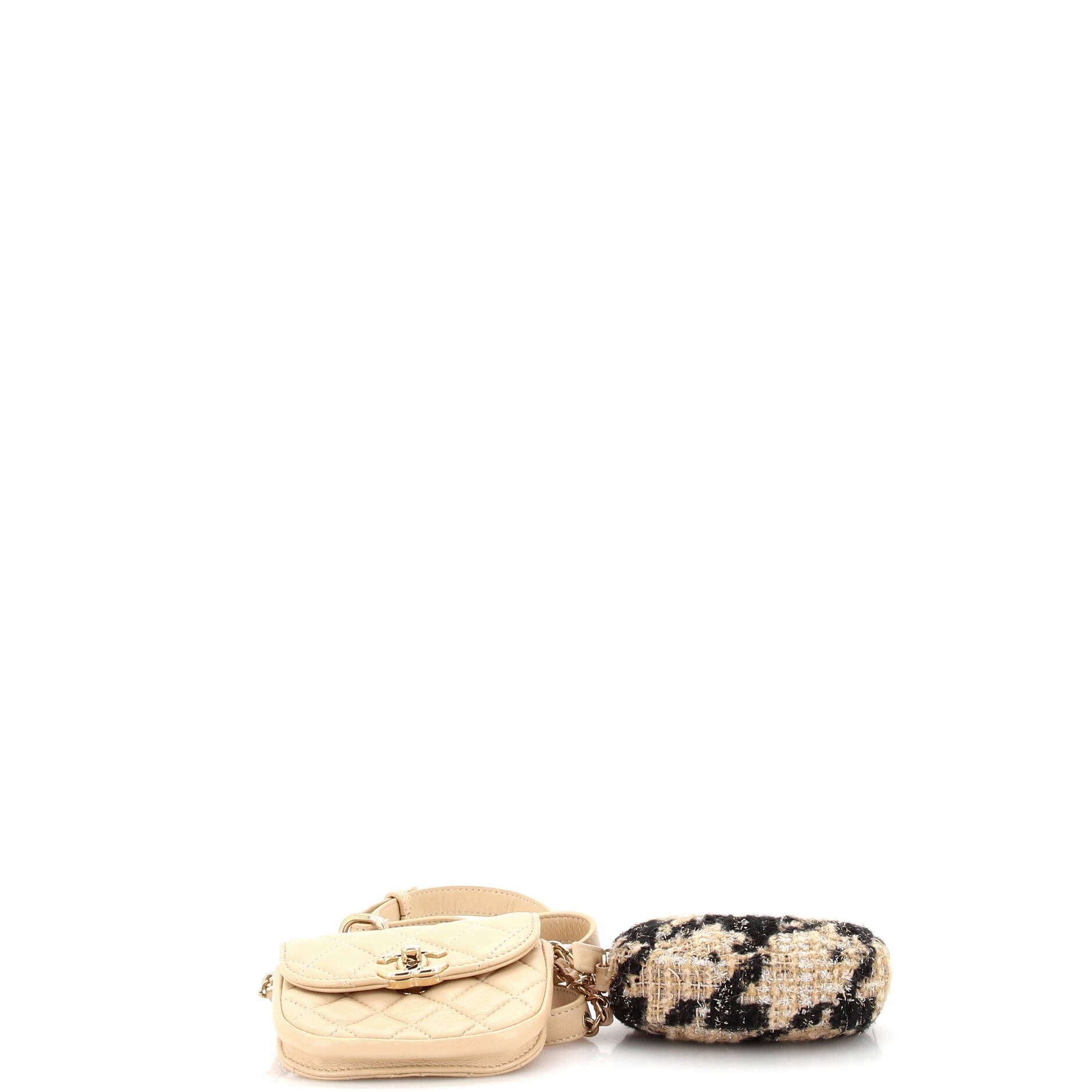 CC Waist Bag with Coin Purse Quilted Lambskin and Tweed