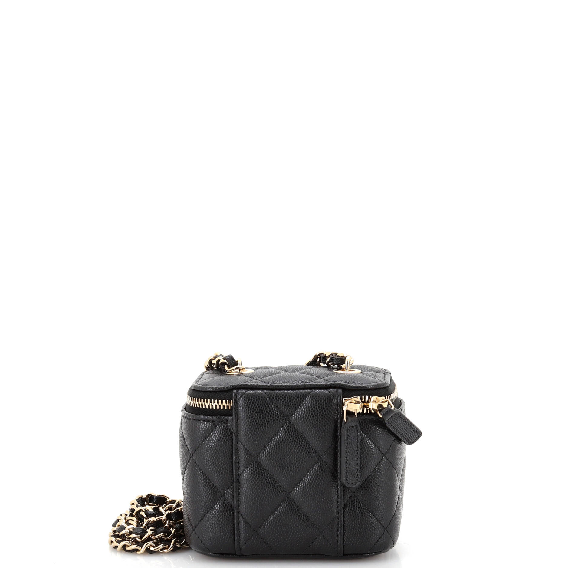 Classic Vanity Case with Chain Quilted Caviar Mini