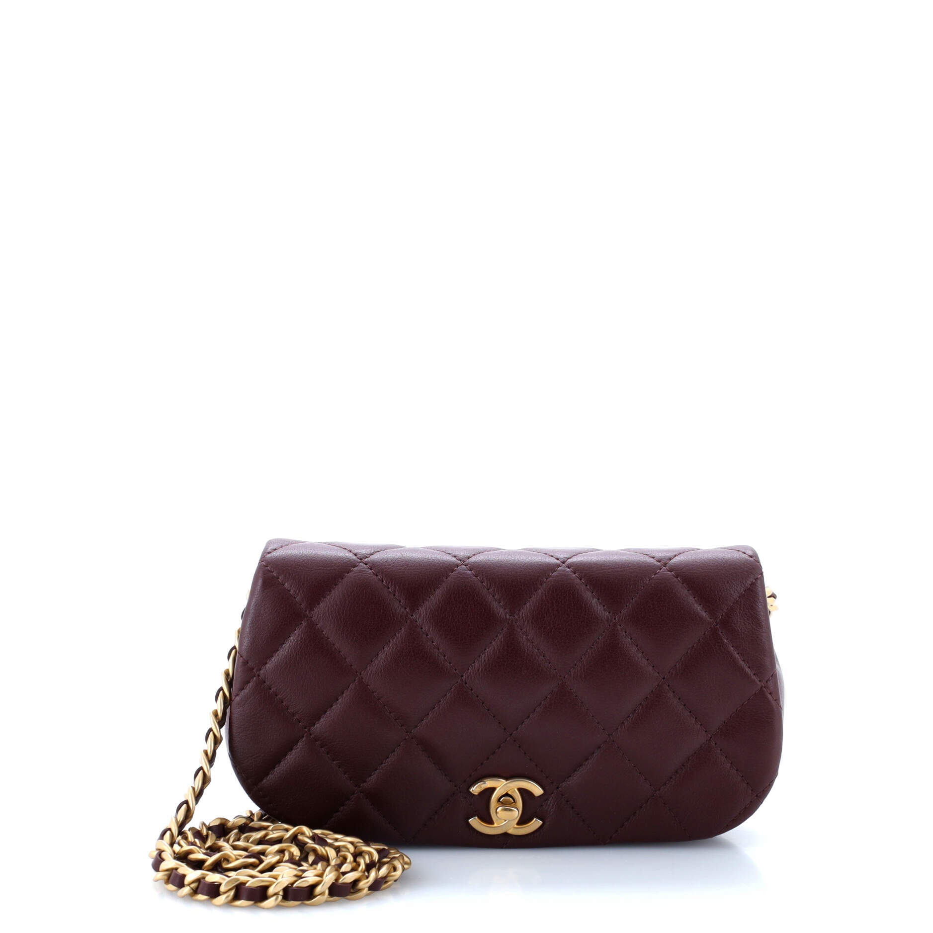 Coco Mail Clutch with Chain Quilted Calfskin