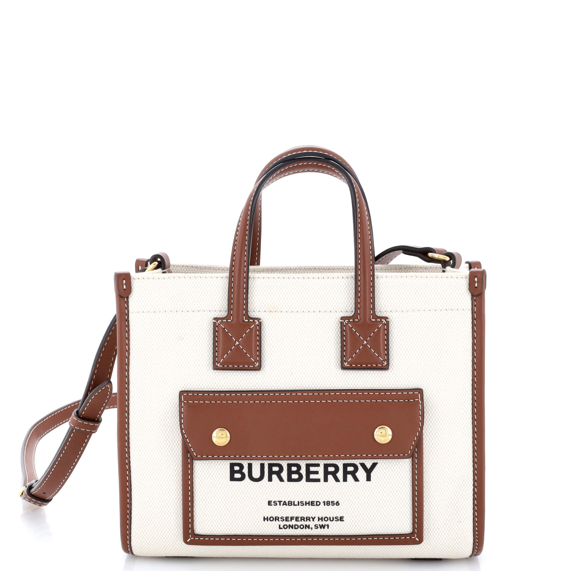 Freya Shopping Tote Canvas with Leather Mini