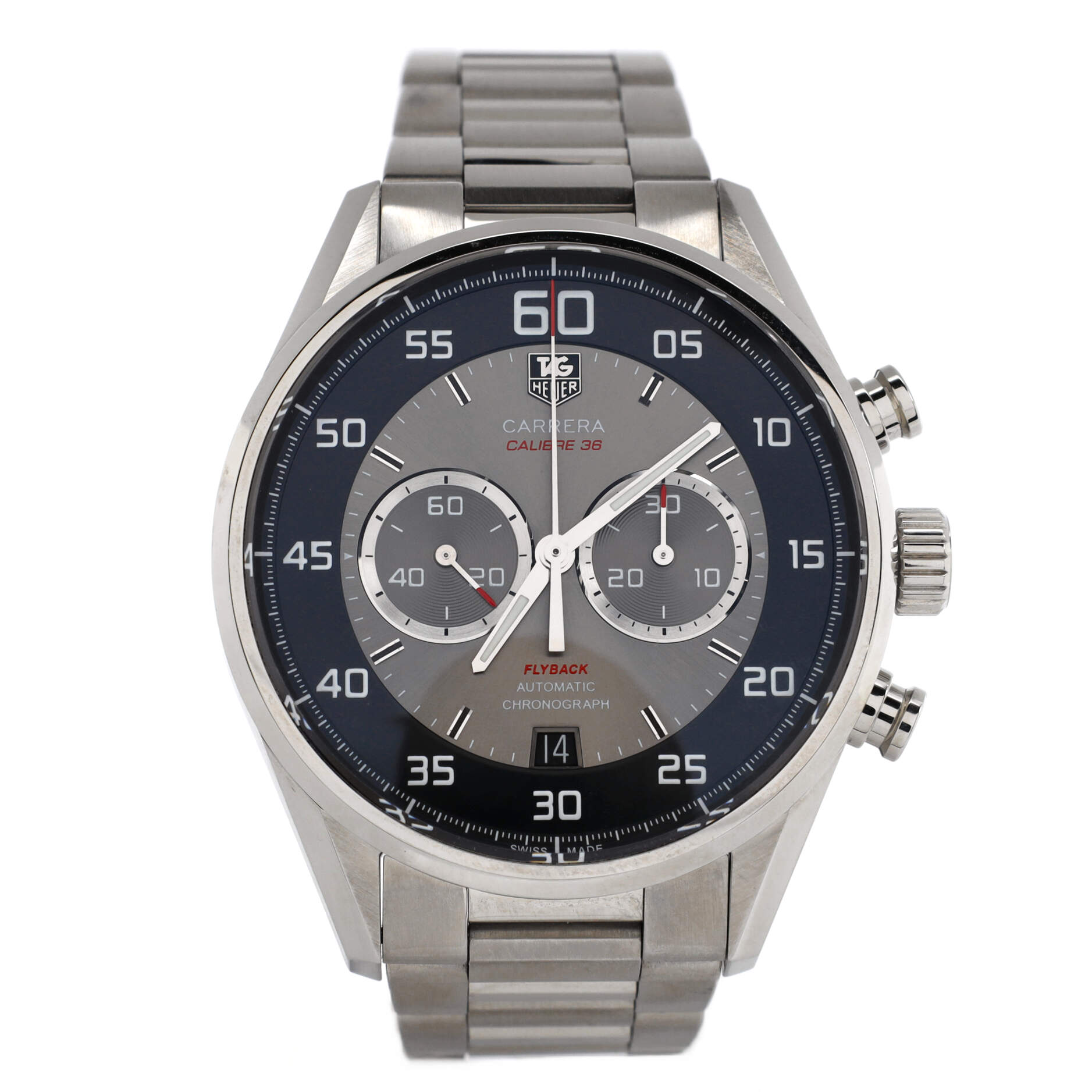 Carrera Calibre 36 Flyback Chronograph Automatic Watch Stainless Steel 43