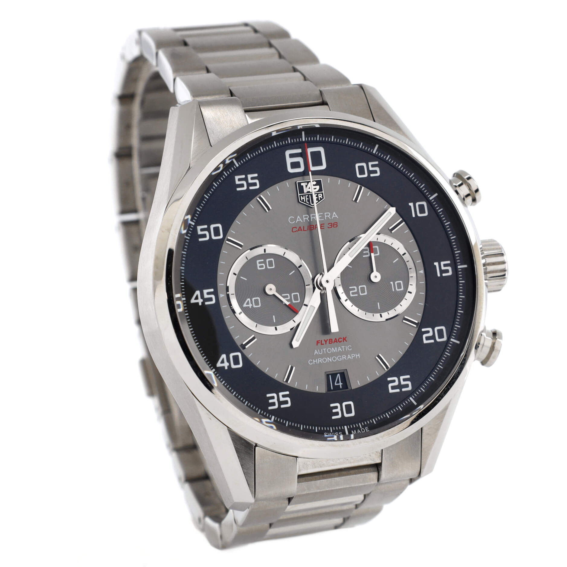 Carrera Calibre 36 Flyback Chronograph Automatic Watch Stainless Steel 43