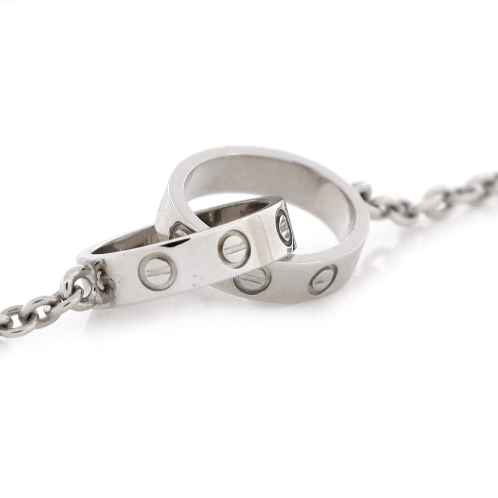 Love Interlocking Necklace 18K White Gold