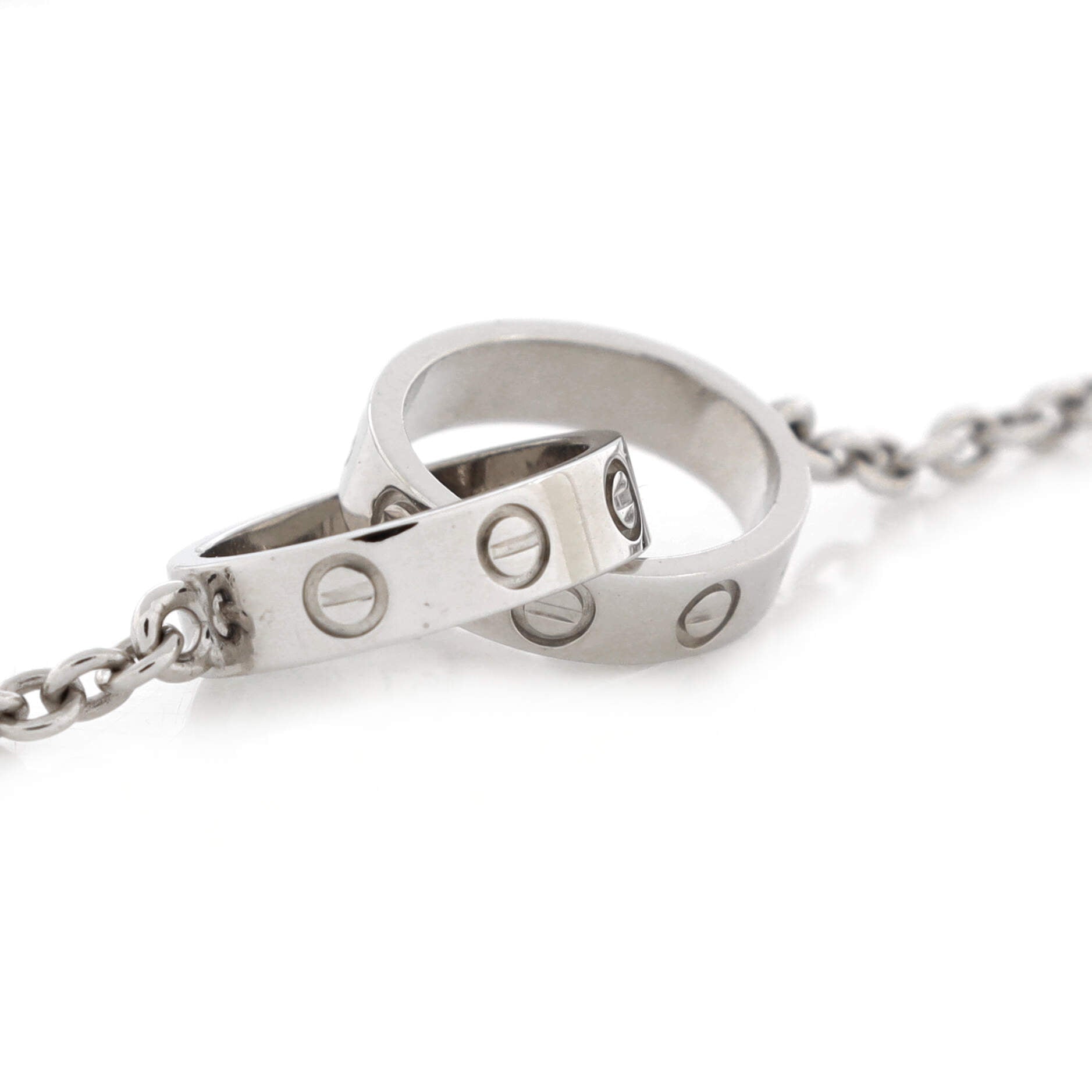 Love Interlocking Necklace 18K White Gold