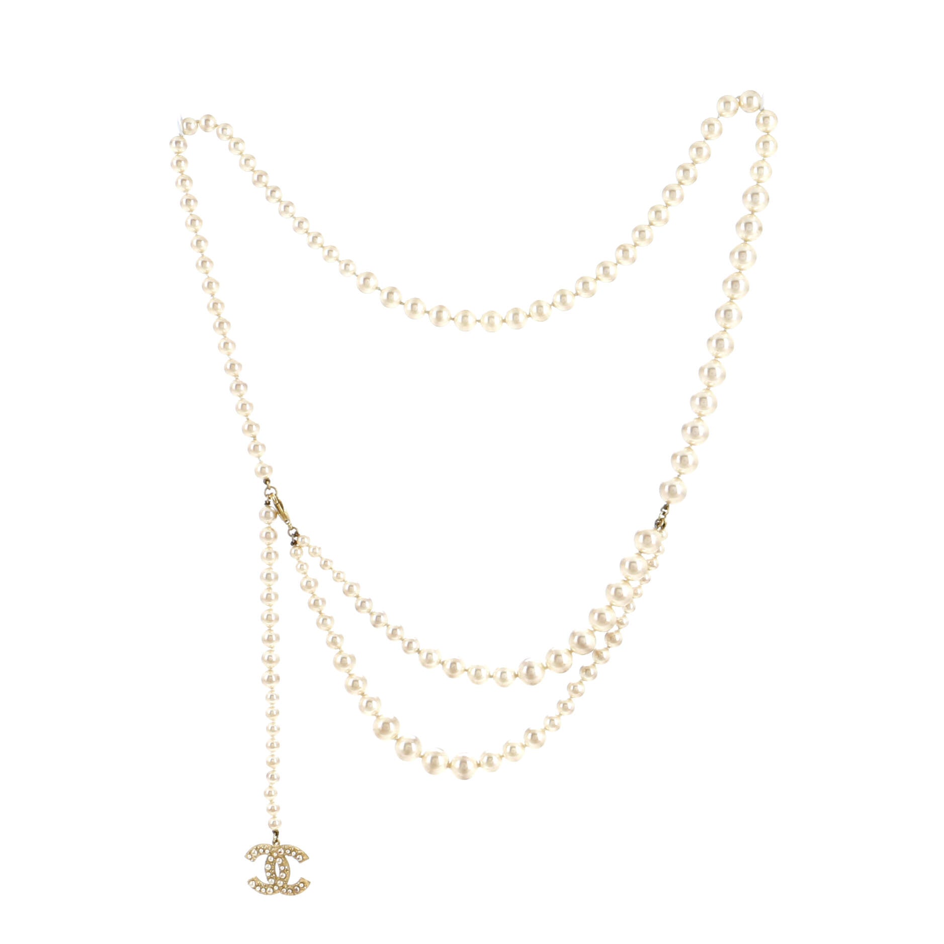 Double Strand CC Belt Faux Pearls 90
