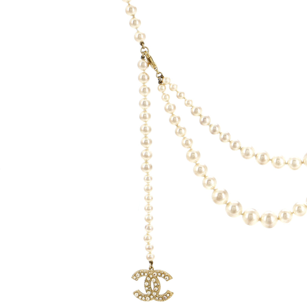 Double Strand CC Belt Faux Pearls 90