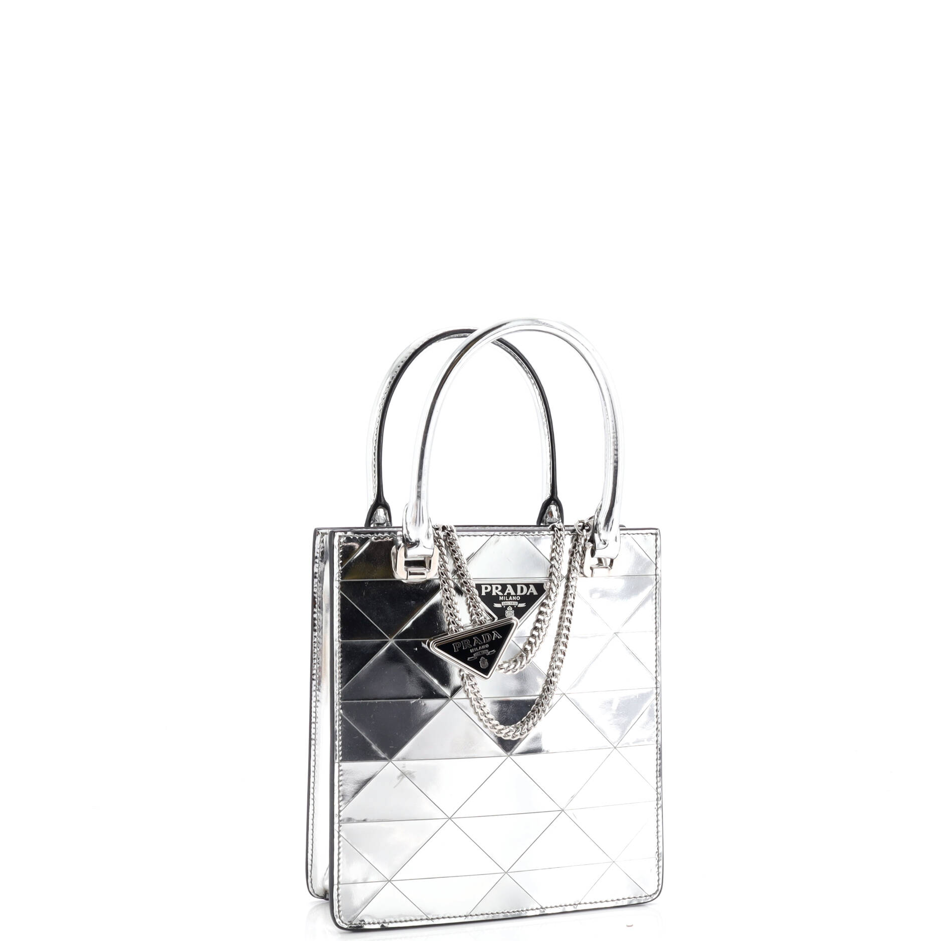 Triangle Tote Spazzolato Leather Mini