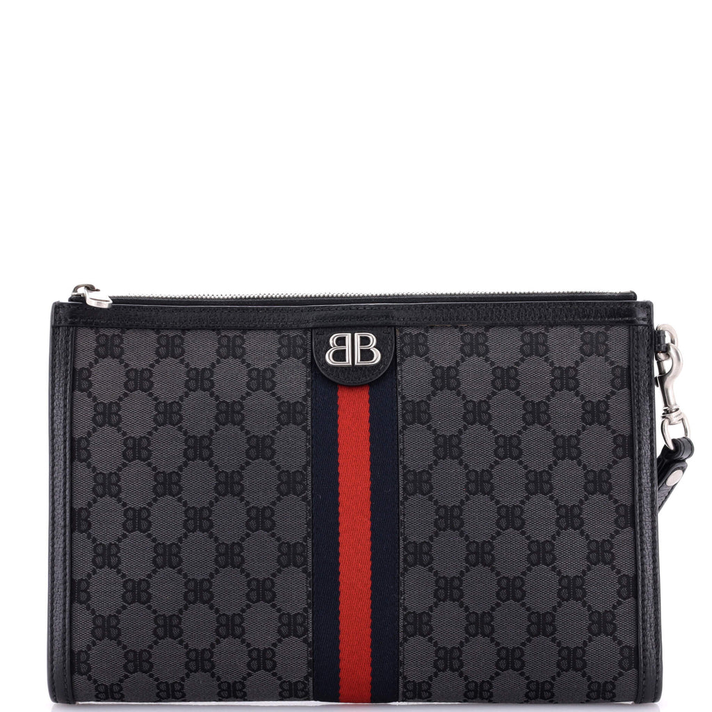 x Gucci The Hacker Project Web Wristlet Clutch BB Canvas