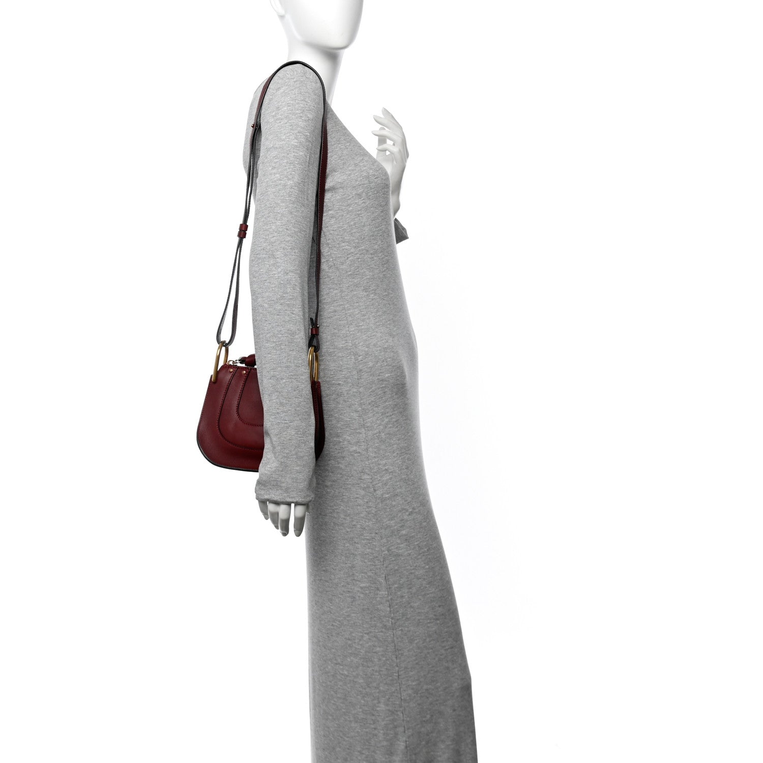 Grained Calfskin Nano Hayley Hobo Red