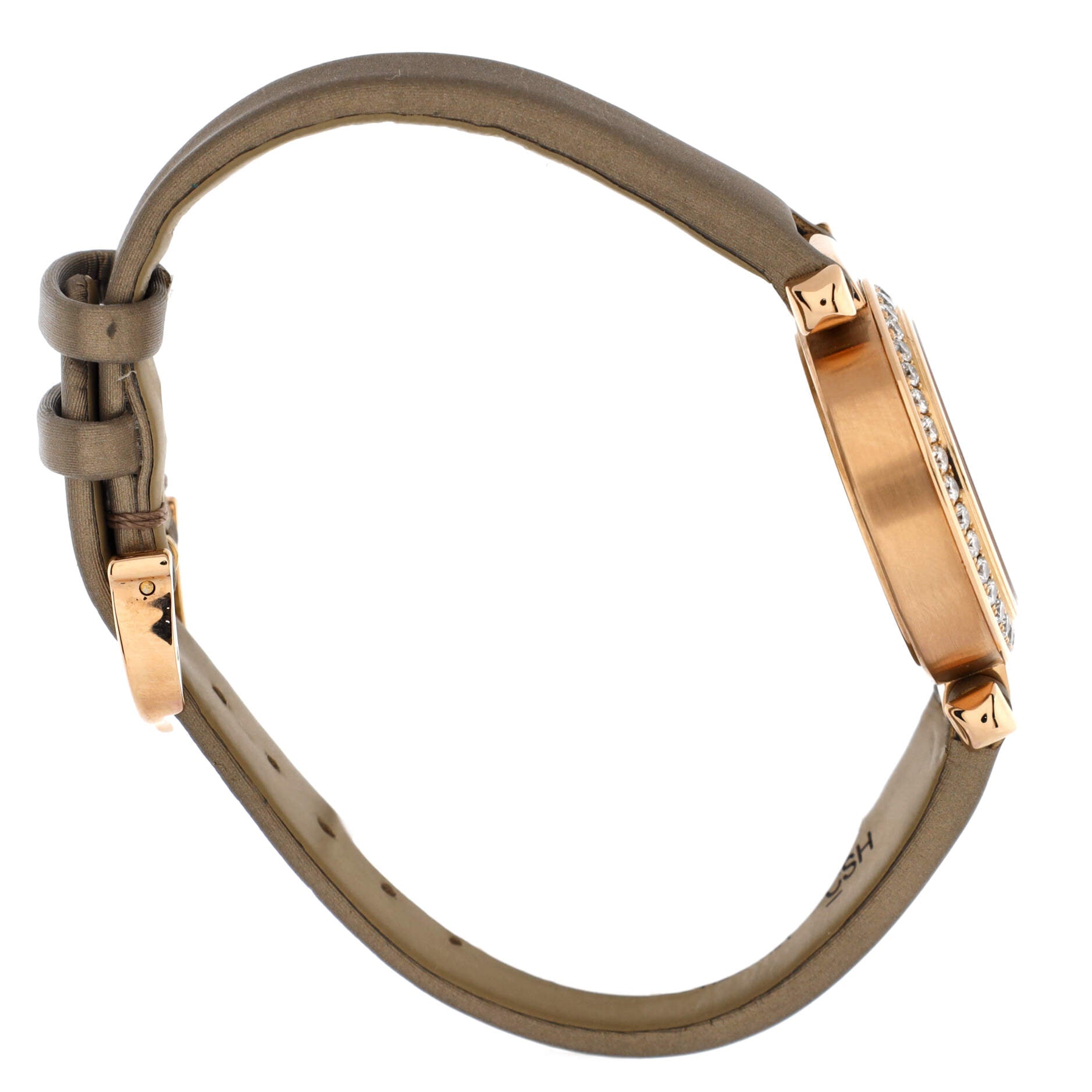 Miss Pasha Quartz Watch Rose Gold and Satin with Diamond Bezel 27