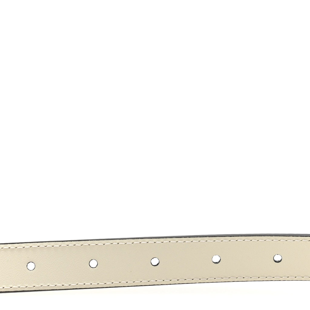 GG Supreme Monogram Plutone Calfskin Enamel Double G 20mm Belt 80 32 Beige Ebony Mystic White