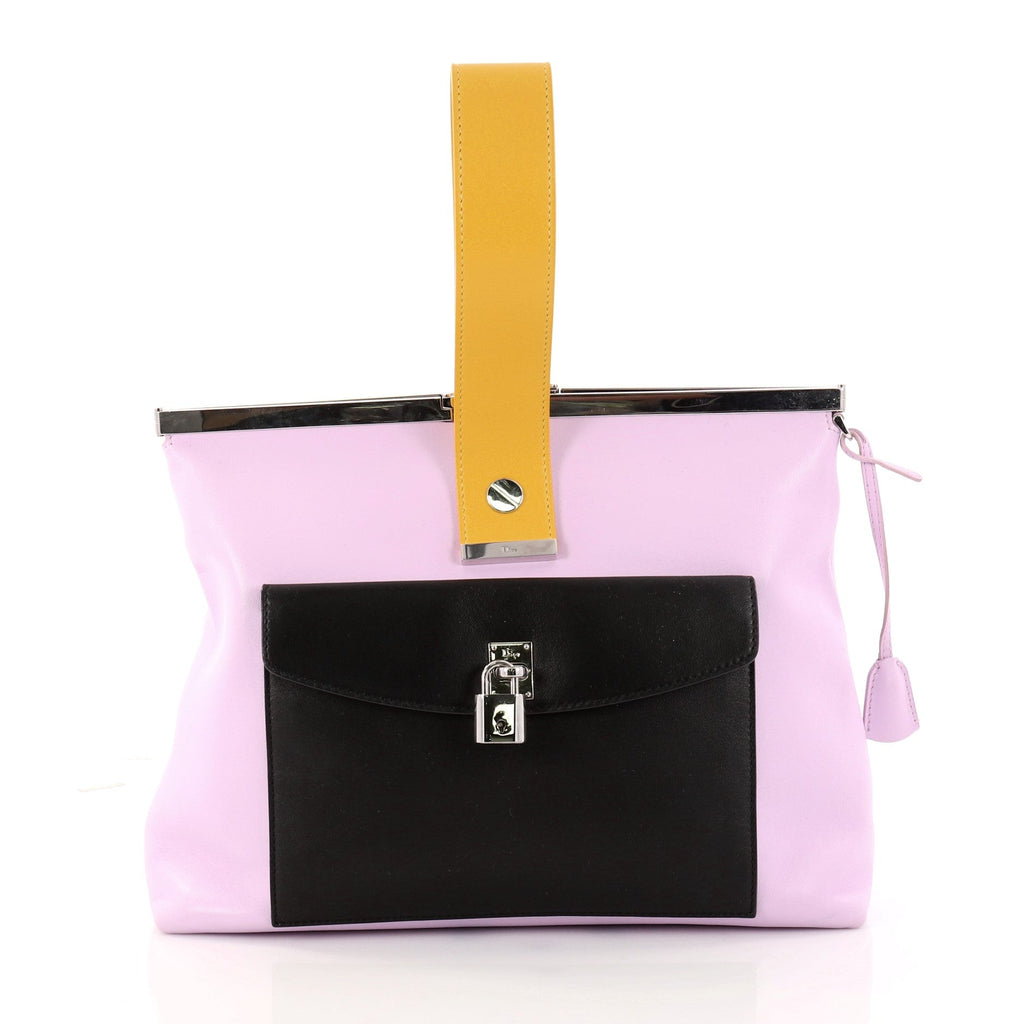 Pocket Frame Clutch Leather