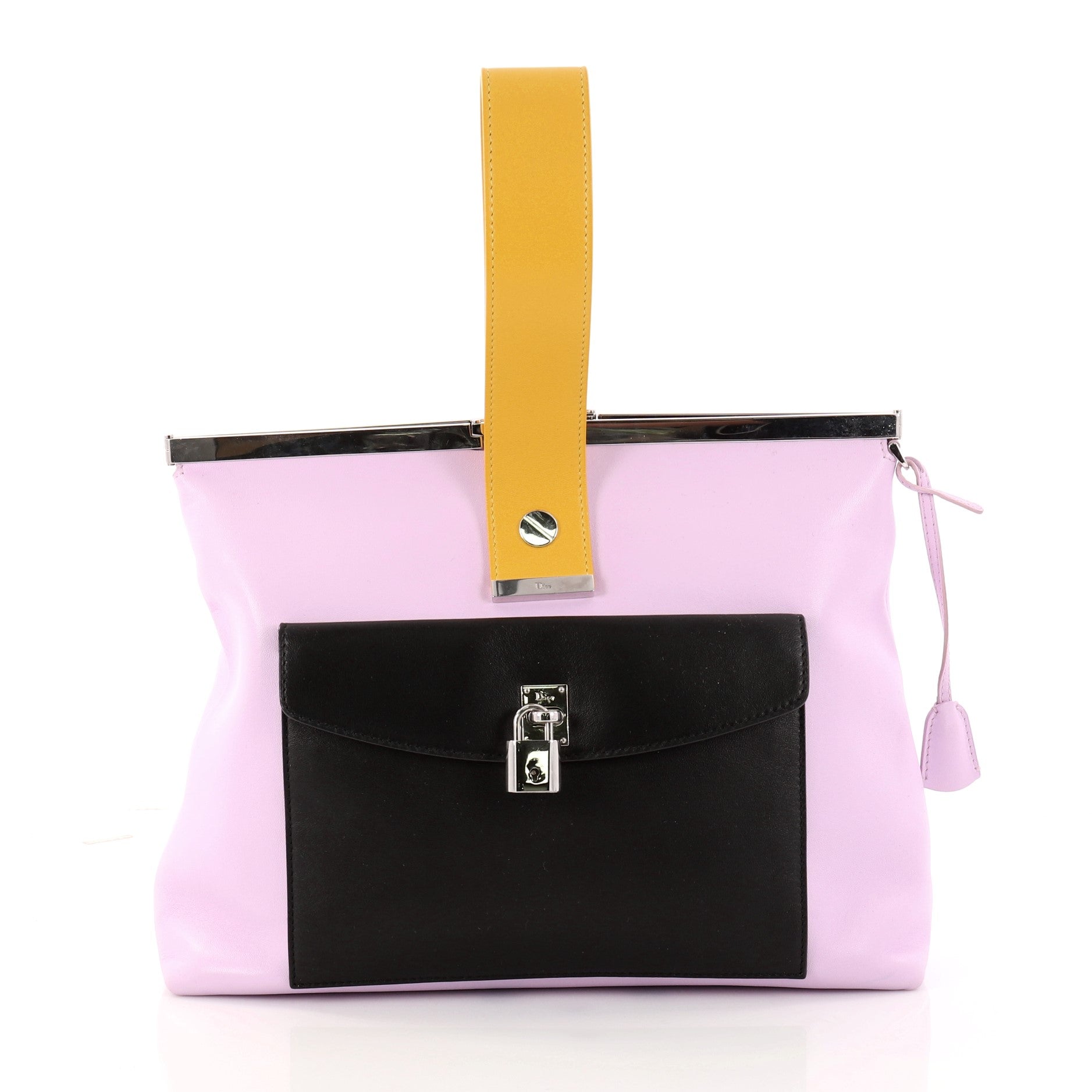 Pocket Frame Clutch Leather
