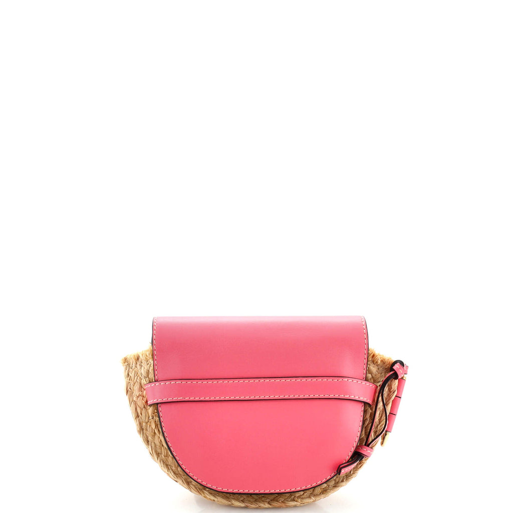 Gate Shoulder Bag Leather and Straw Mini