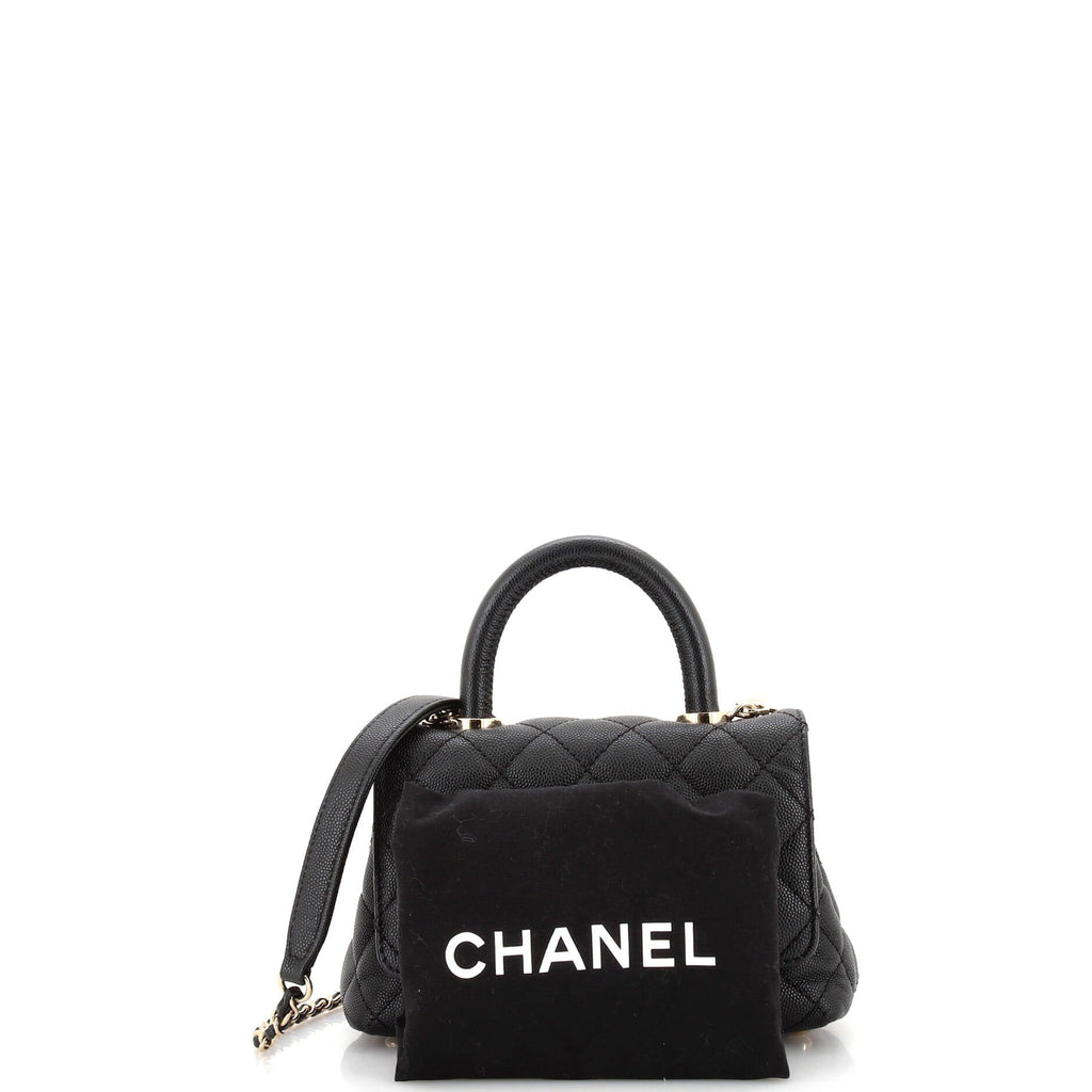 Coco Top Handle Bag Quilted Caviar Extra Mini