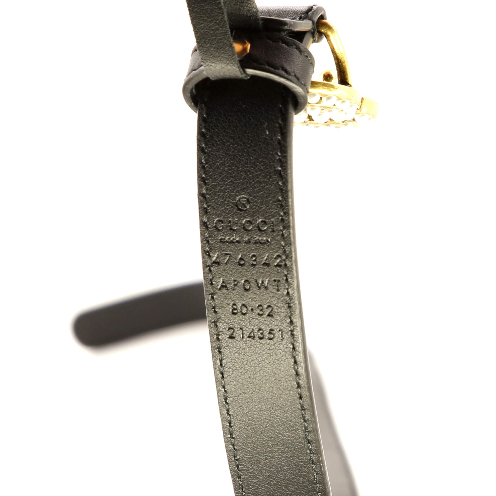 Pearly GG Marmont Belt Leather Thin 80
