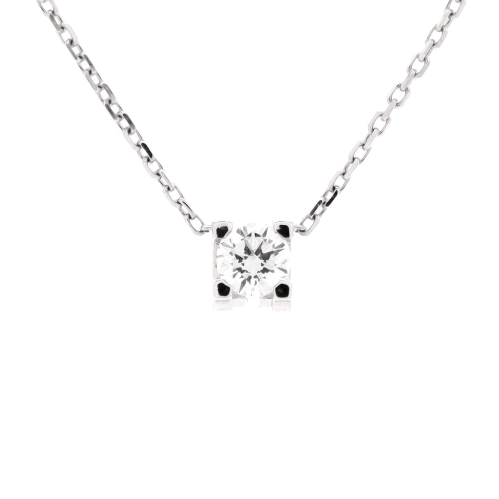C de Cartier Necklace 18K White Gold and Diamond 0.24CT