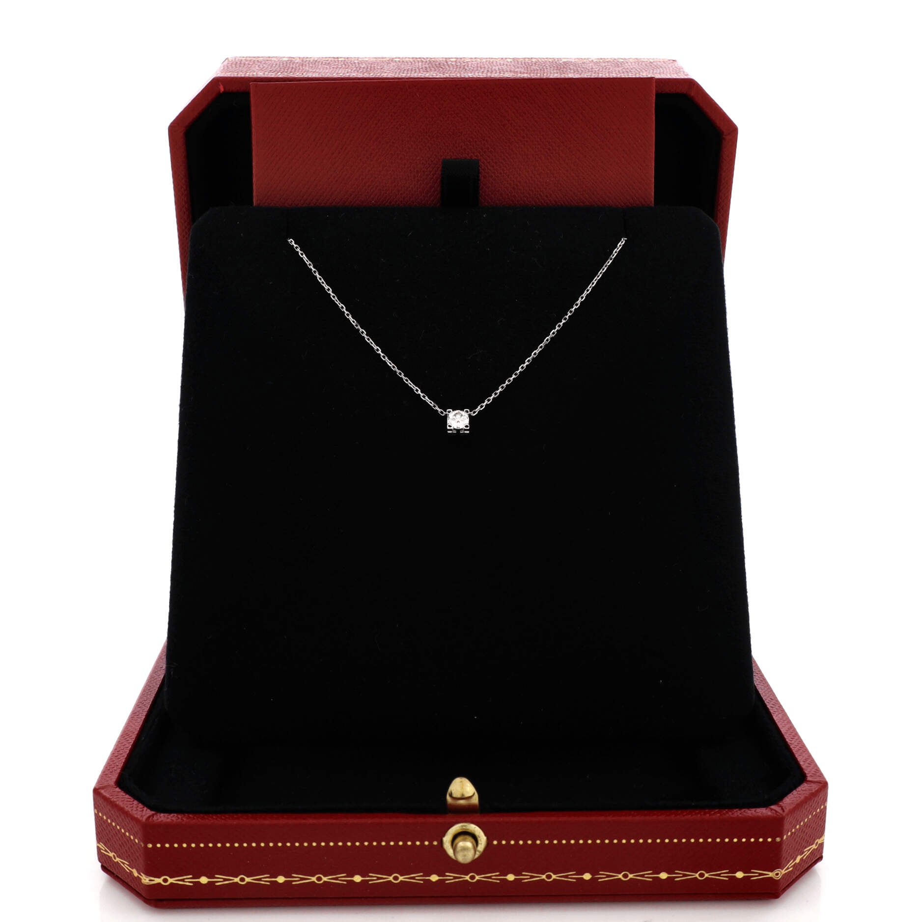 C de Cartier Necklace 18K White Gold and Diamond 0.24CT