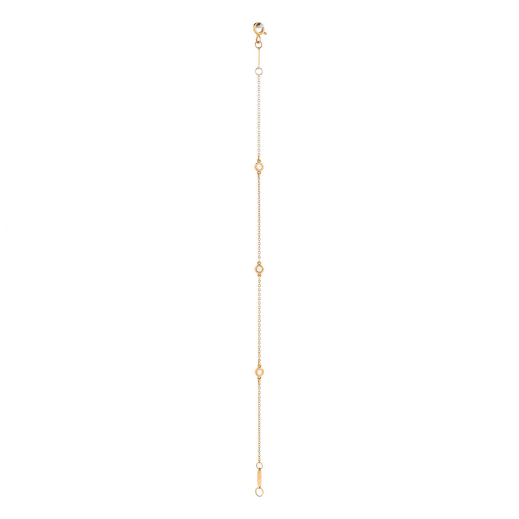 Elsa Peretti Diamonds by the Yard 3 Stone Bracelet 18K Rose Gold with Diamonds