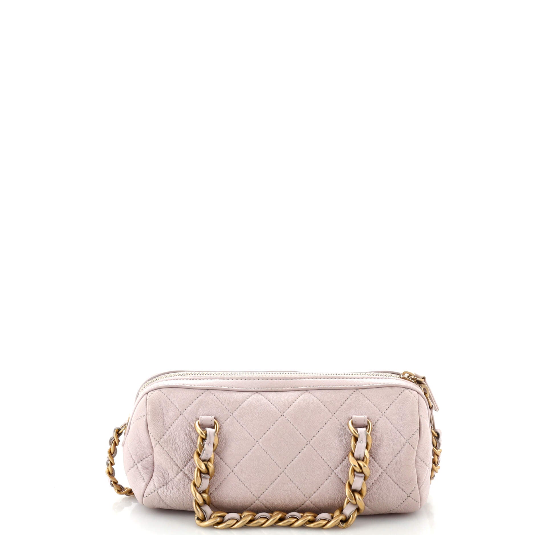 Fashion Therapy Bowling Bag Quilted Shiny Lambskin Small