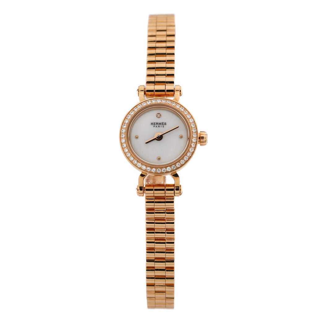 Faubourg Quartz Watch Rose Gold with Diamond Bezel and Marker 16