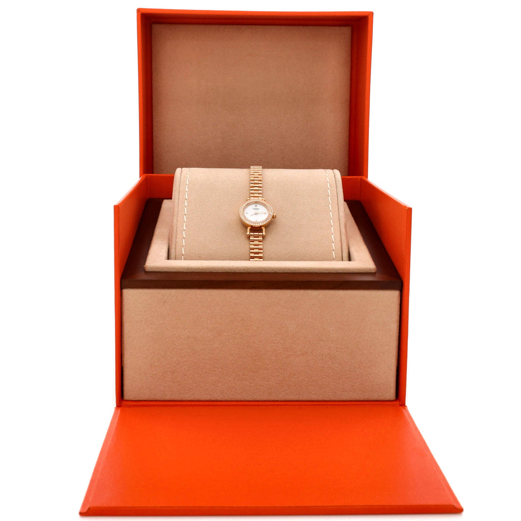 Faubourg Quartz Watch Rose Gold with Diamond Bezel and Marker 16